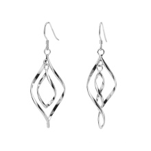 Torsion Circle Rhombic Dangle Earrings Sterling Sailver grossistas